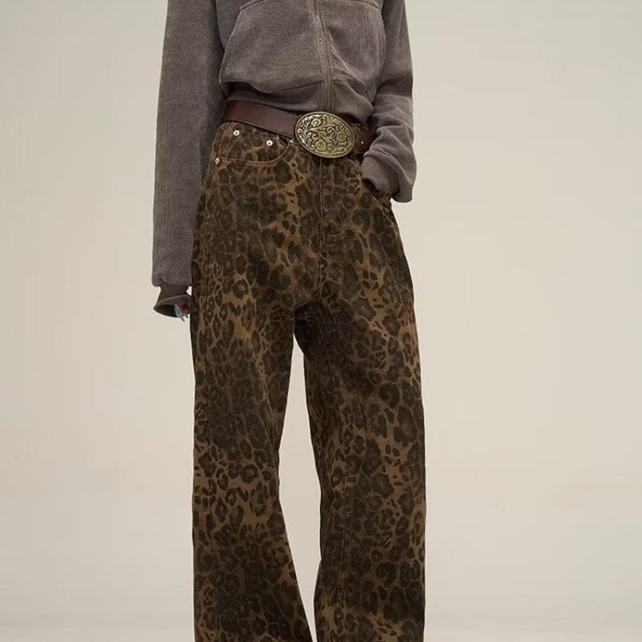 Trendy leopardprint jeans - Layla
