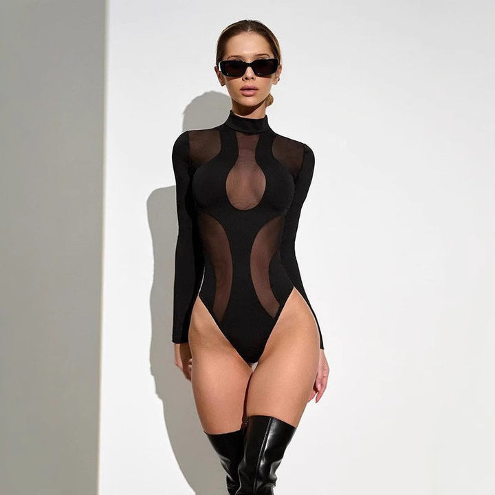 Trendy bodysuit til damer med cut-outs og meshindsatser – Nayeli