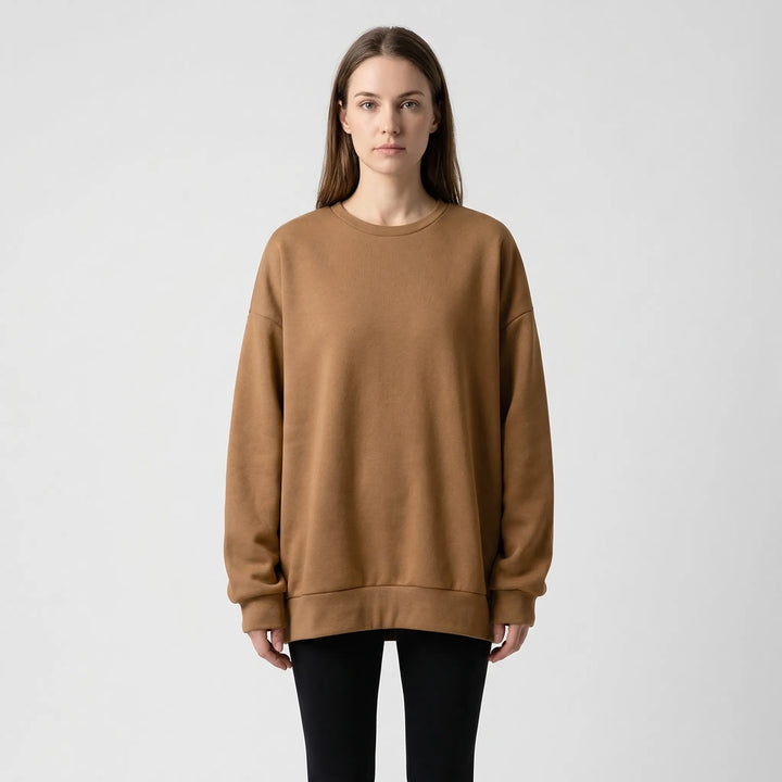 Oversized Crew Neck Jumper - Ruby