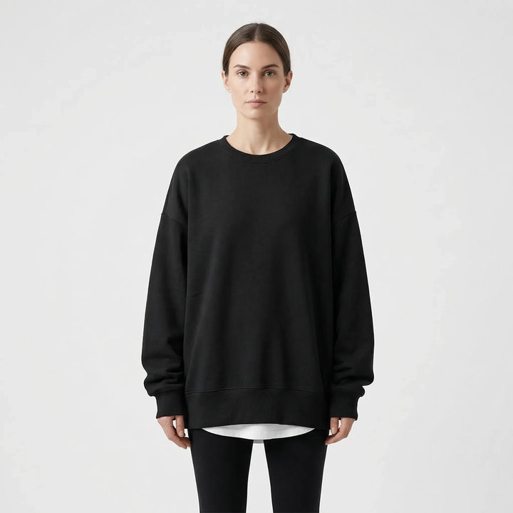 Oversized Crew Neck Jumper - Ruby