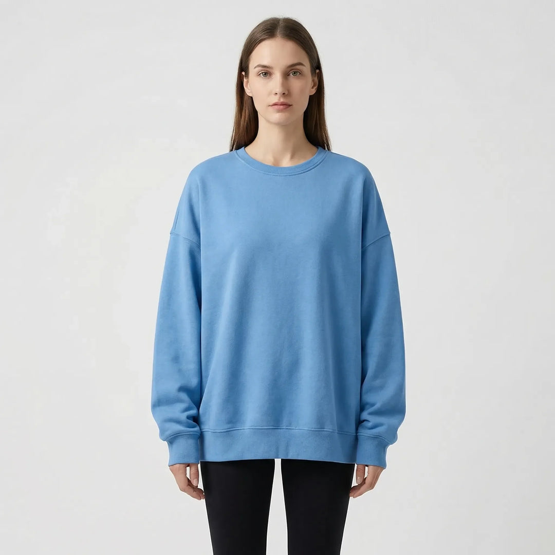 Oversized Crew Neck Jumper - Ruby