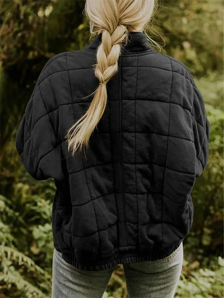 Oversized Quilted Zip-Up Jacket - Kathy