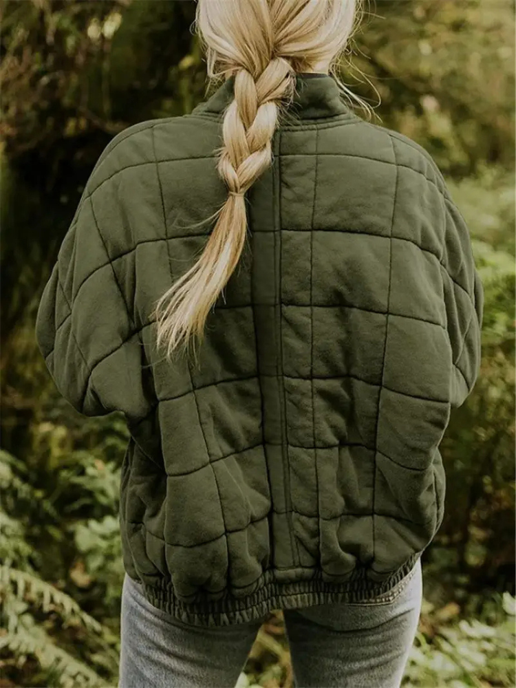 Oversized Quilted Zip-Up Jacket - Kathy