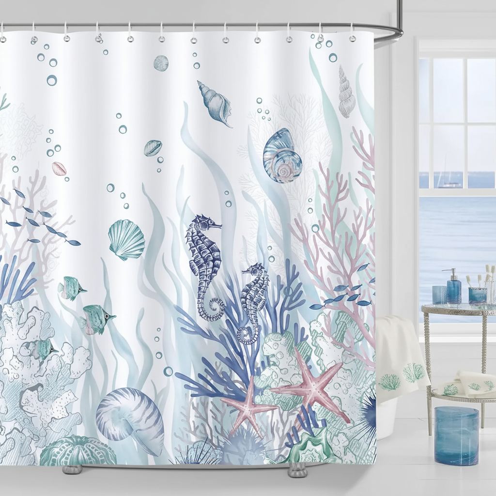 Ozeanmotiv Duschvorhang Polyester - OceanMuse