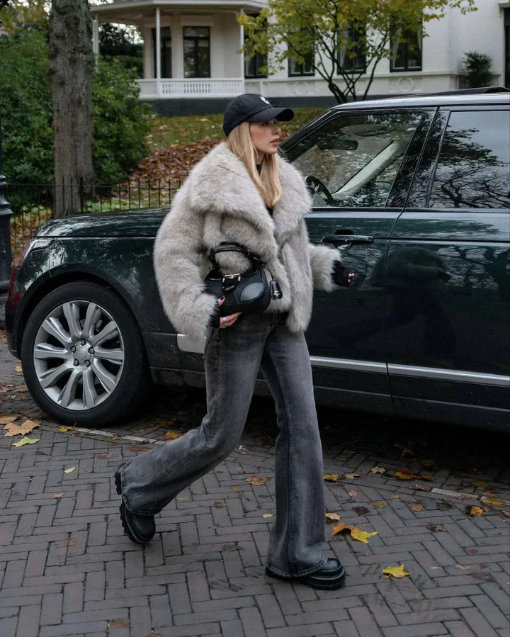 Dame fuskepelsjakke - Olivia