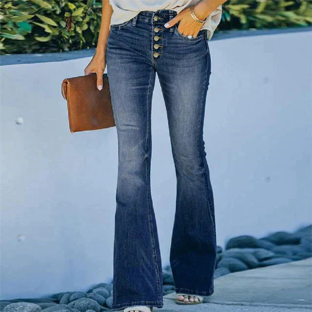 Trendy denimbukser med høj talje - Mila