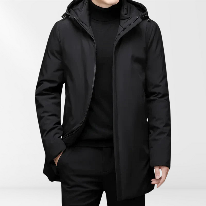 Klassisk herregdækket hoodie med andefjederfyld – Matteo