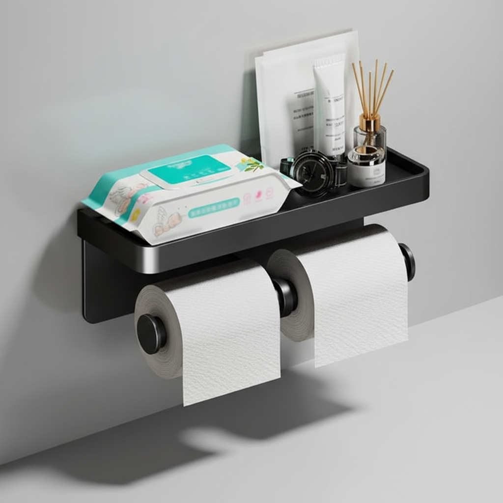 Platzsparender Toilettenpapierhalter - ToiletHaven