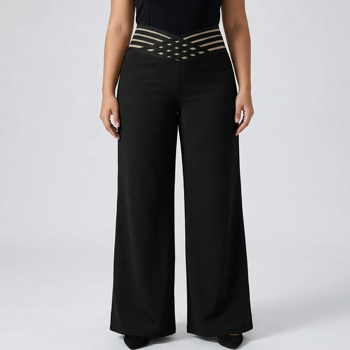 Plus-Size Stretchy Wide-Leg Bottoms - Joanna