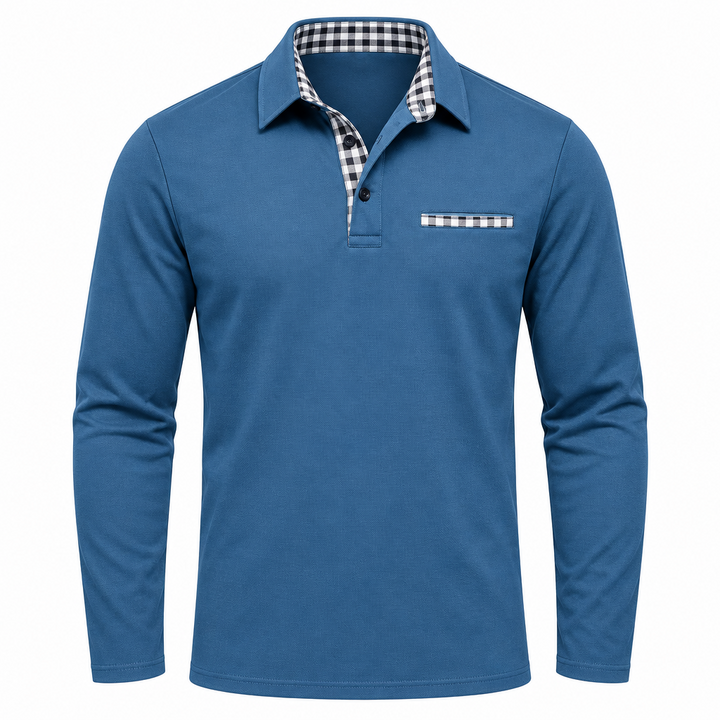 Smart-casual poloshirt til mænd med lange ærmer