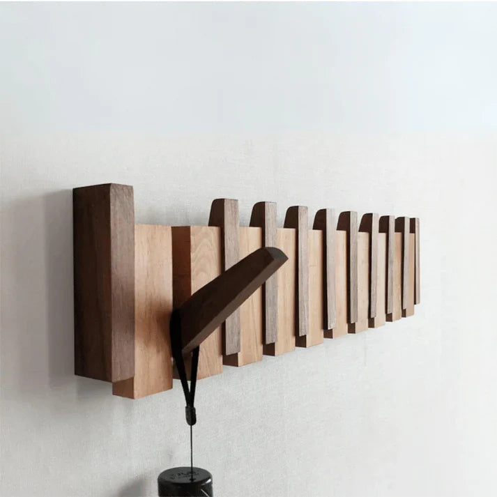 Piano Solid Wood Coat Rack | Elegant Wall Hooks 8