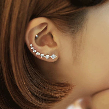 925 Sterling Silber Ohrring mit Zirkonia, glänzend, für Damen, Schmuck, Geschenk, hochwertig.