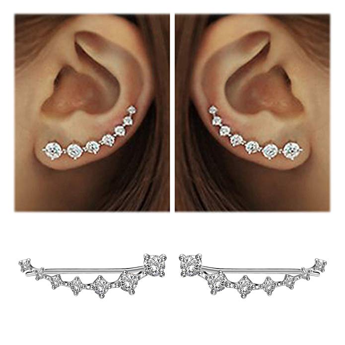 925 Sterling Silber Ohrringe, Zirkonia, glänzend, Damen Schmuck, hochwertig, Geschenk.