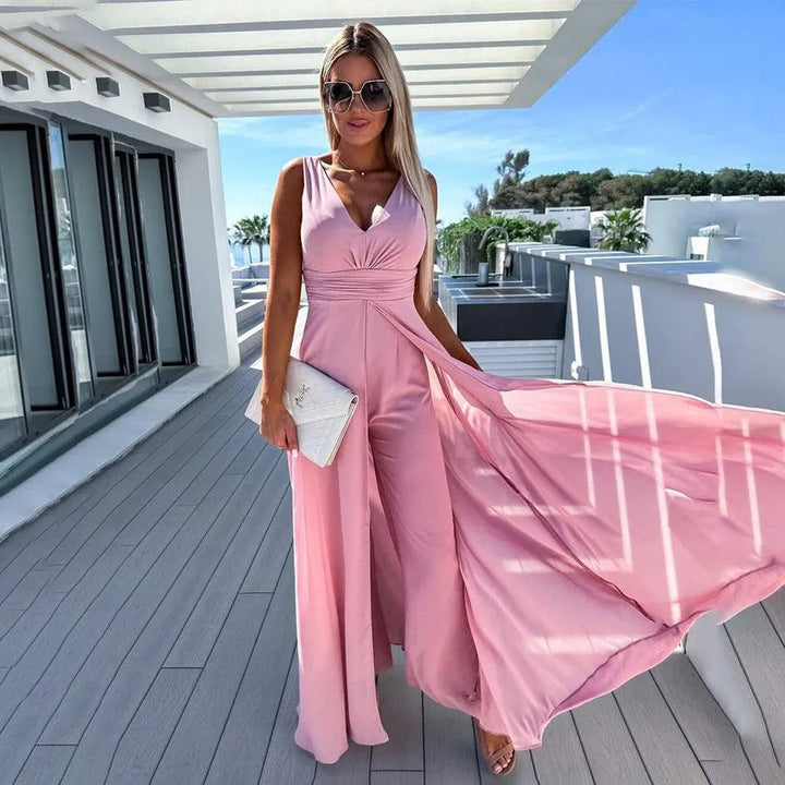 Trendy og behagelig jeansjumpsuit til damer med taljesnit – Rhea