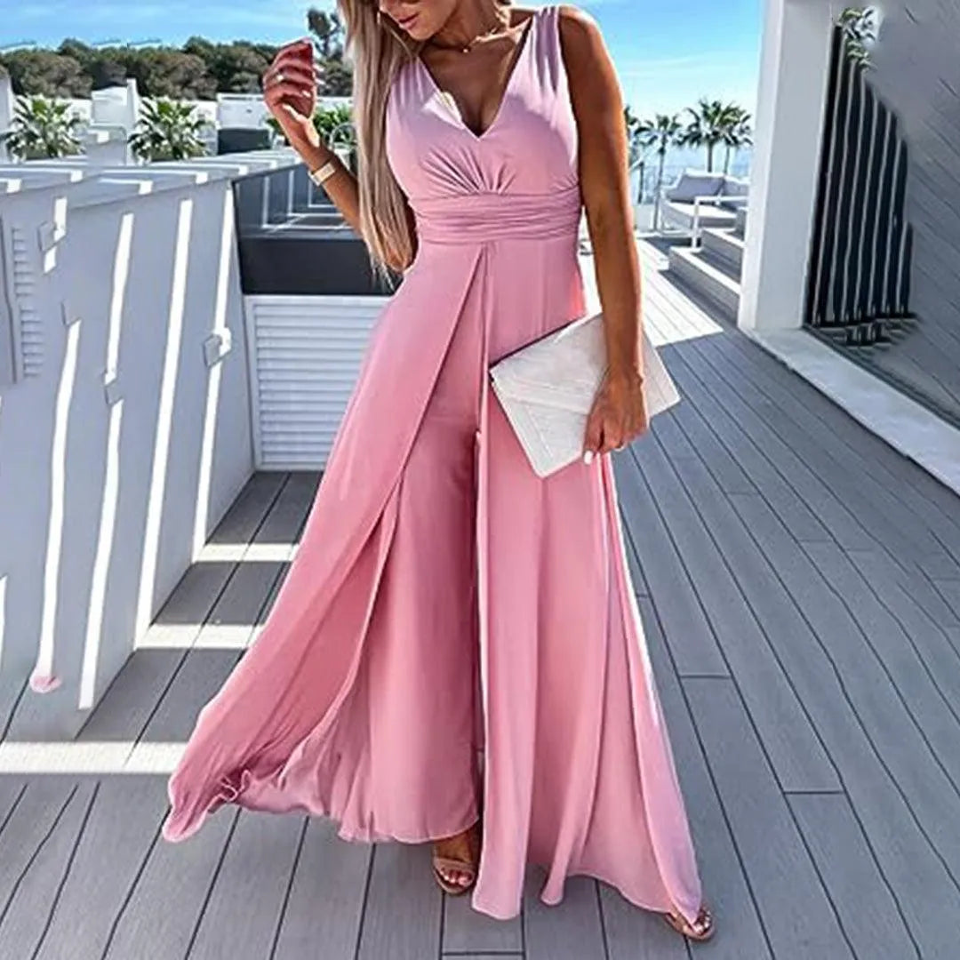 Trendy og behagelig jeansjumpsuit til damer med taljesnit – Rhea