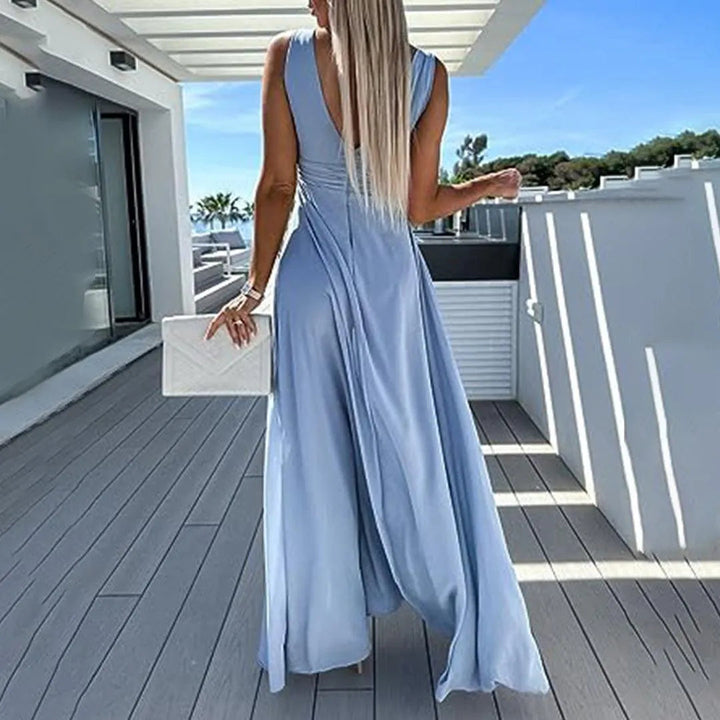 Trendy og behagelig jeansjumpsuit til damer med taljesnit – Rhea