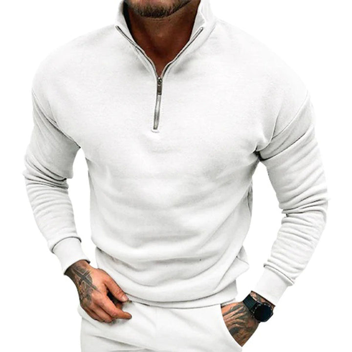 Herrenpullover med halv lynlås – Matteo