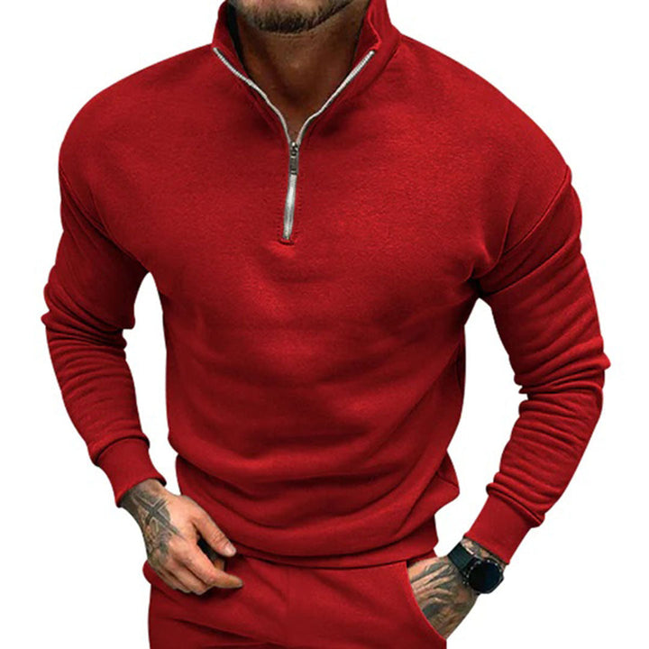 Herrenpullover med halv lynlås – Matteo