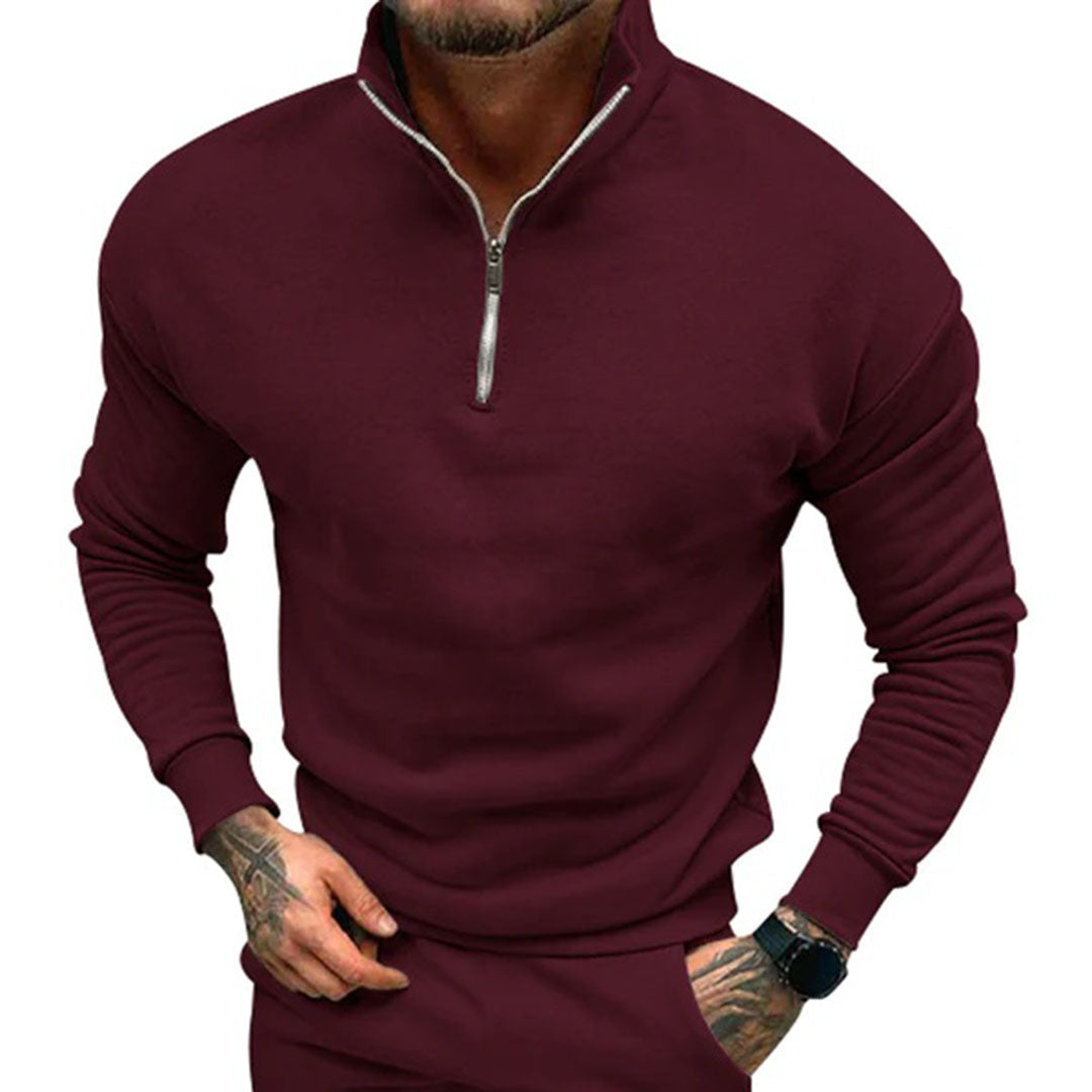Herrenpullover med halv lynlås – Matteo