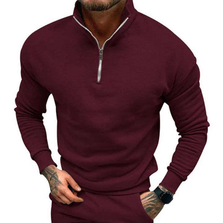 Herrenpullover med halv lynlås – Matteo