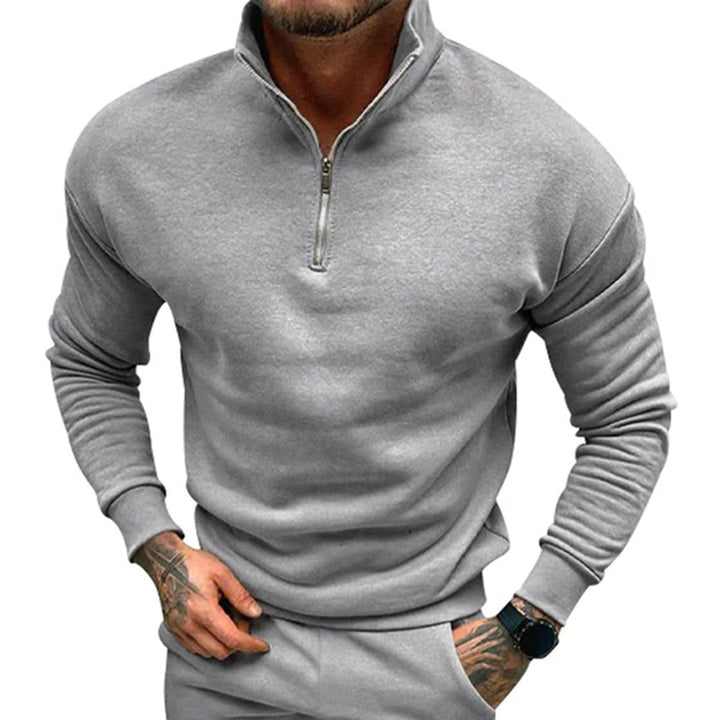 Herrenpullover med halv lynlås – Matteo