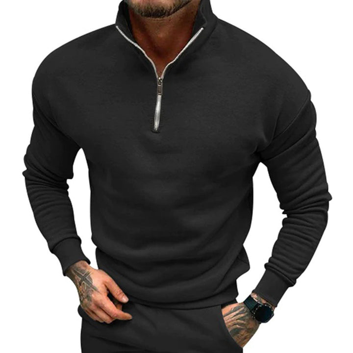 Herrenpullover med halv lynlås – Matteo