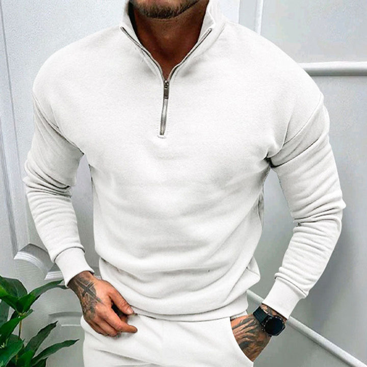 Herrenpullover med halv lynlås – Matteo
