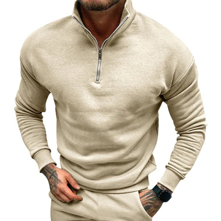 Herrenpullover med halv lynlås – Matteo