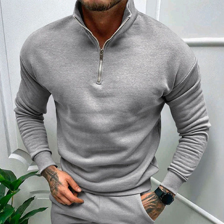 Herrenpullover med halv lynlås – Matteo