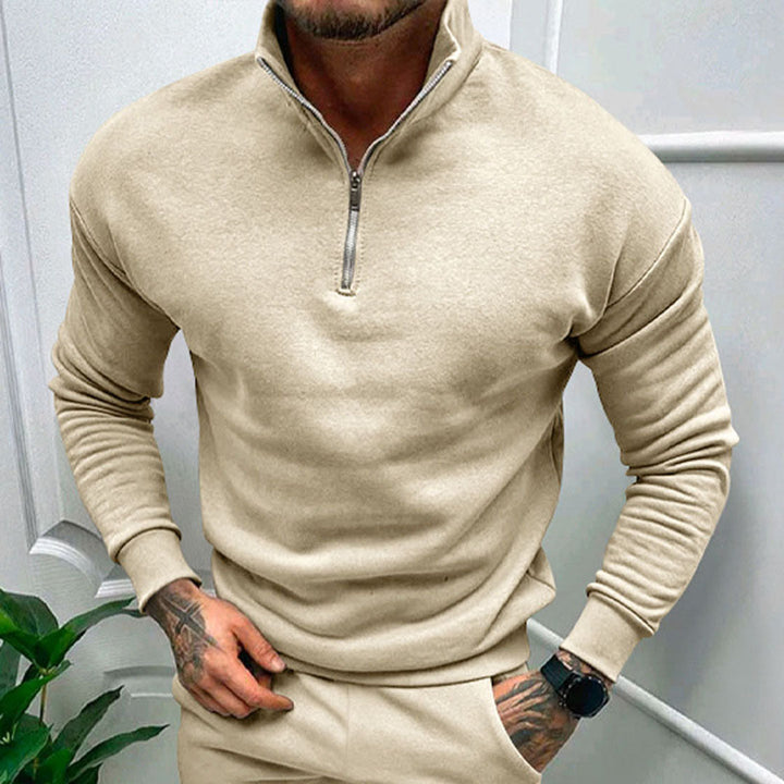 Herrenpullover med halv lynlås – Matteo