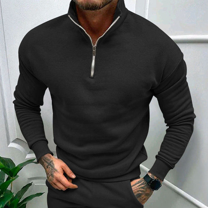 Herrenpullover med halv lynlås – Matteo