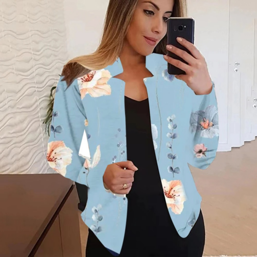 Artistisk dameblazer med Ink & Wash-design - Amaya