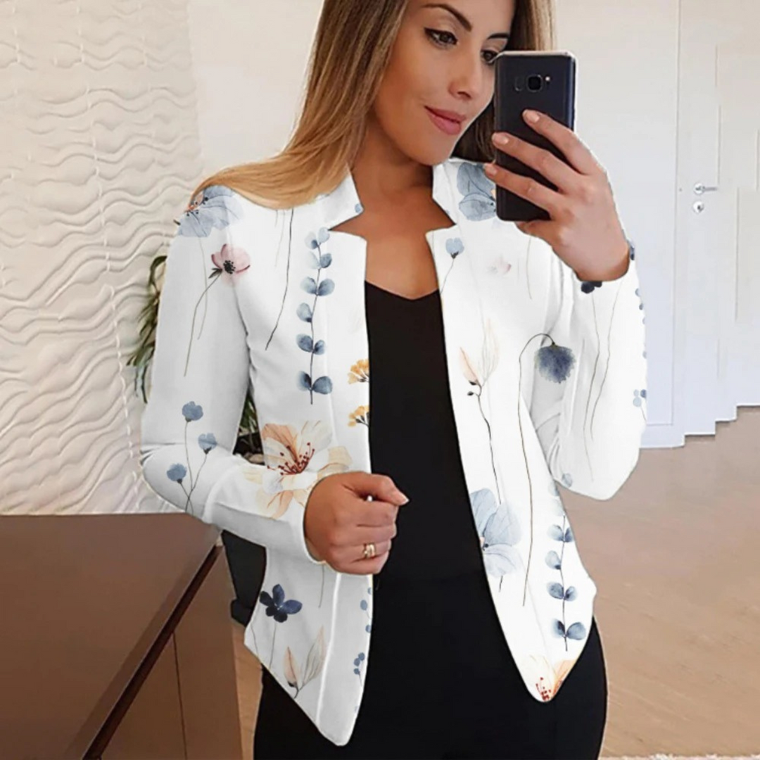 Artistisk dameblazer med Ink & Wash-design - Amaya