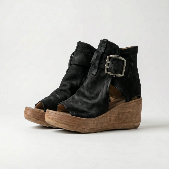 Retro Kilehælssandaler Med Plateau - Janet