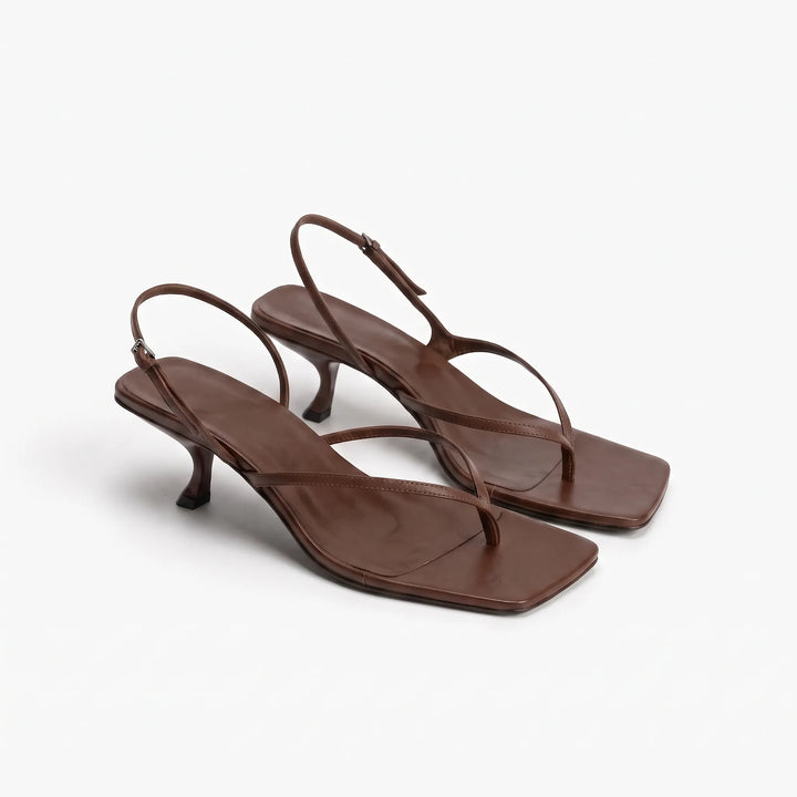 Retro Sandaler Med Firkantet Snude Og Kitten Heel - Laura