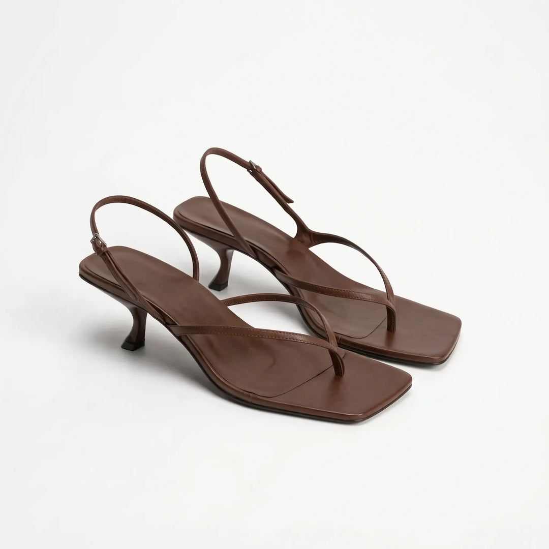 Retro Sandaler Med Firkantet Snude Og Kitten Heel - Laura