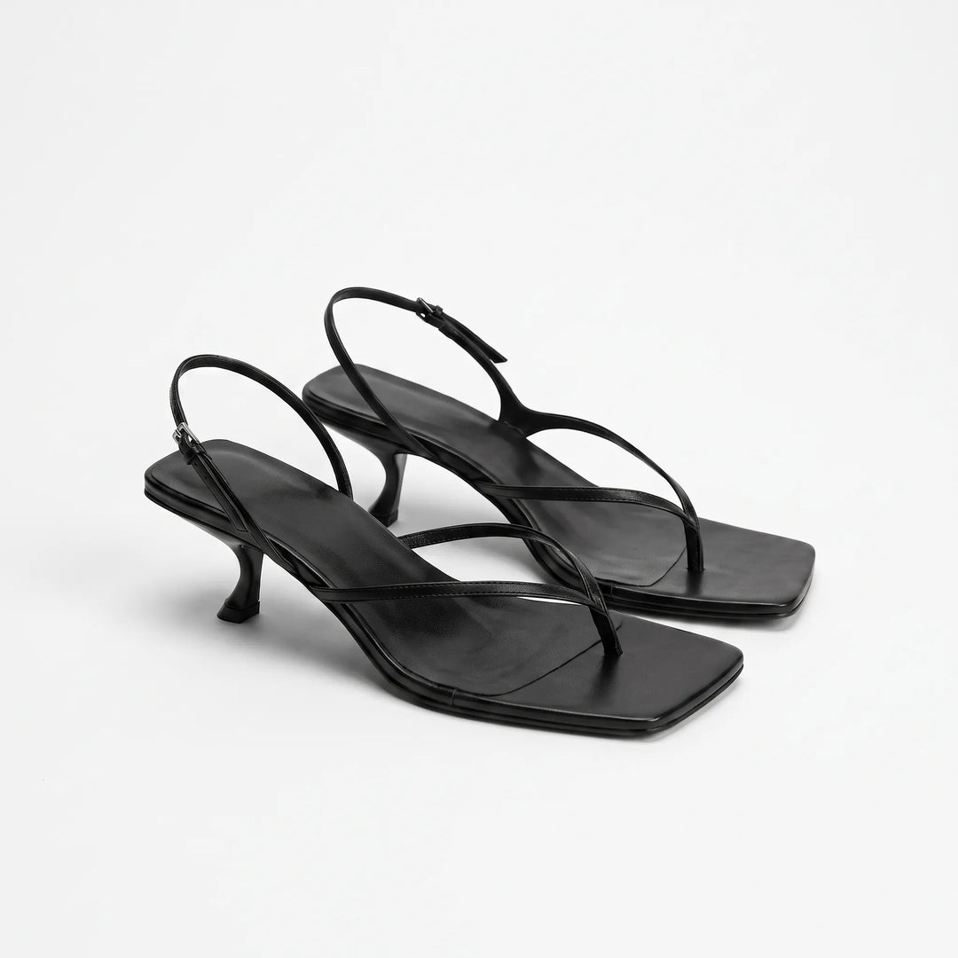 Retro Sandaler Med Firkantet Snude Og Kitten Heel - Laura