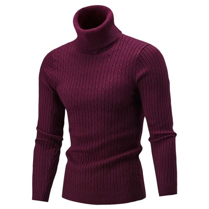 Ribbed Roll-Neck Men's Knitwear - Nicolas