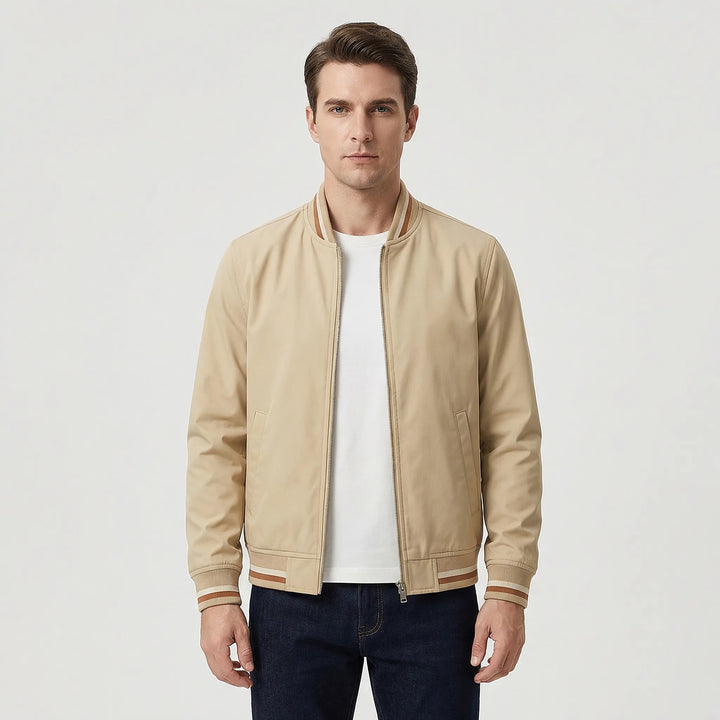 Ribbed Trim Men's Bomber Jacket - Virgil
