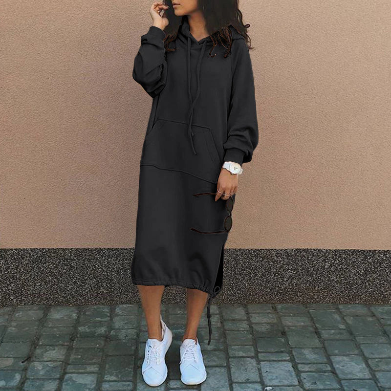 Stilfuld Lang Hoodie-kjole - Elina