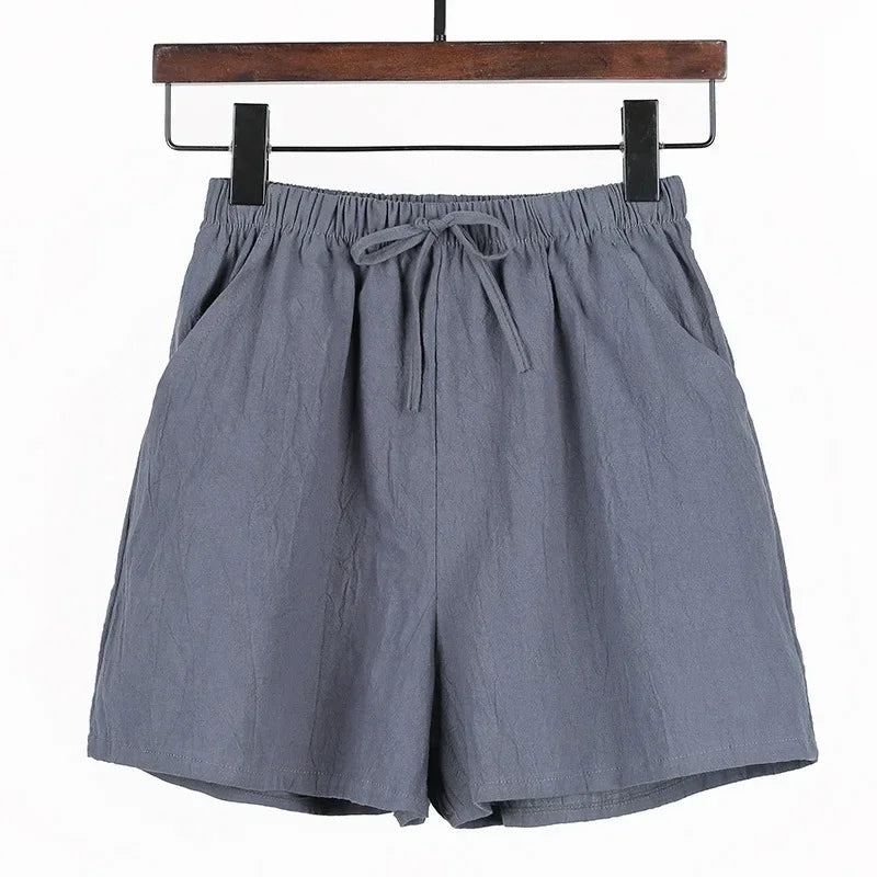 Luftige hørshorts til damer med høj talje og sporty pasform – Fenja