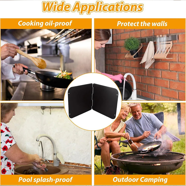 Foldbar rustfrit stål fedtsprøjtbeskytter 2-sidet oliebeskyttelse – CookShield