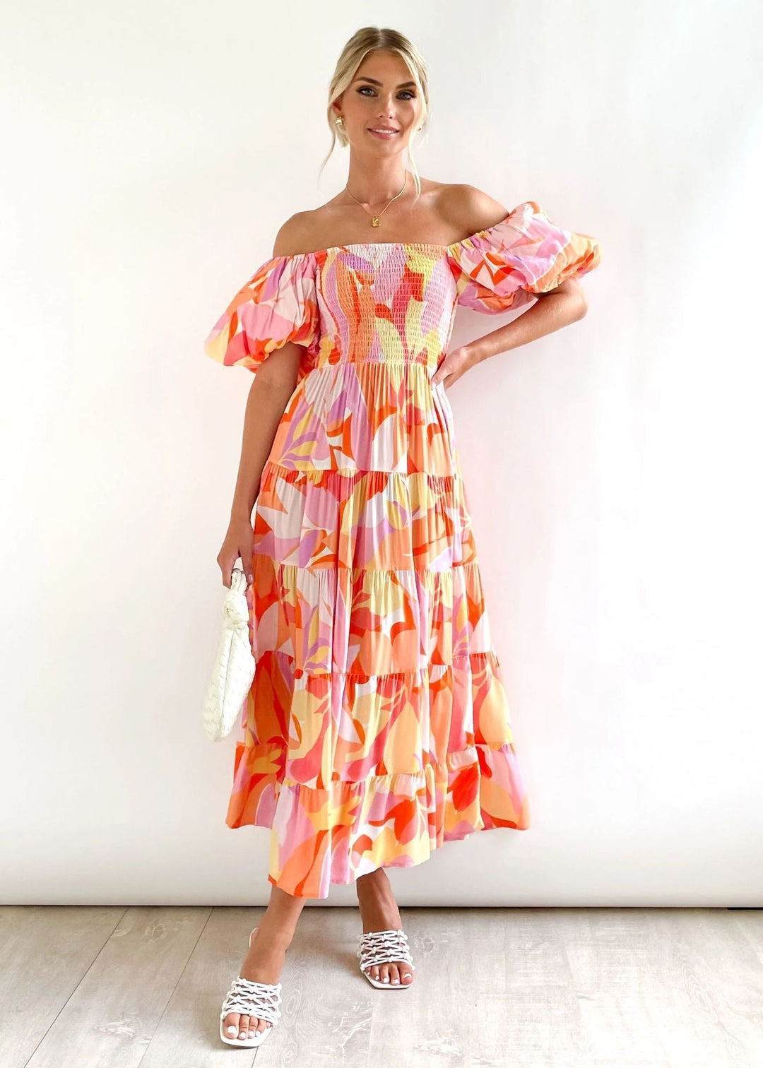 Off-shoulder midikjole – Talia