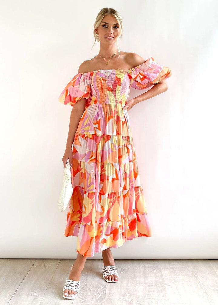 Off-shoulder midikjole – Talia