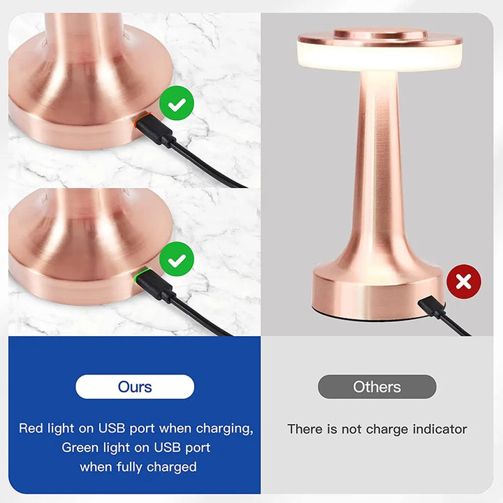 Klassisk trådløs bærbar LED-bordlampe - LumiCrest