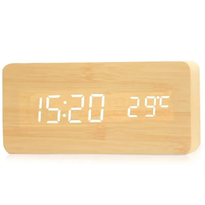 Digitalt trævækkeur med LED-display – WoodSync