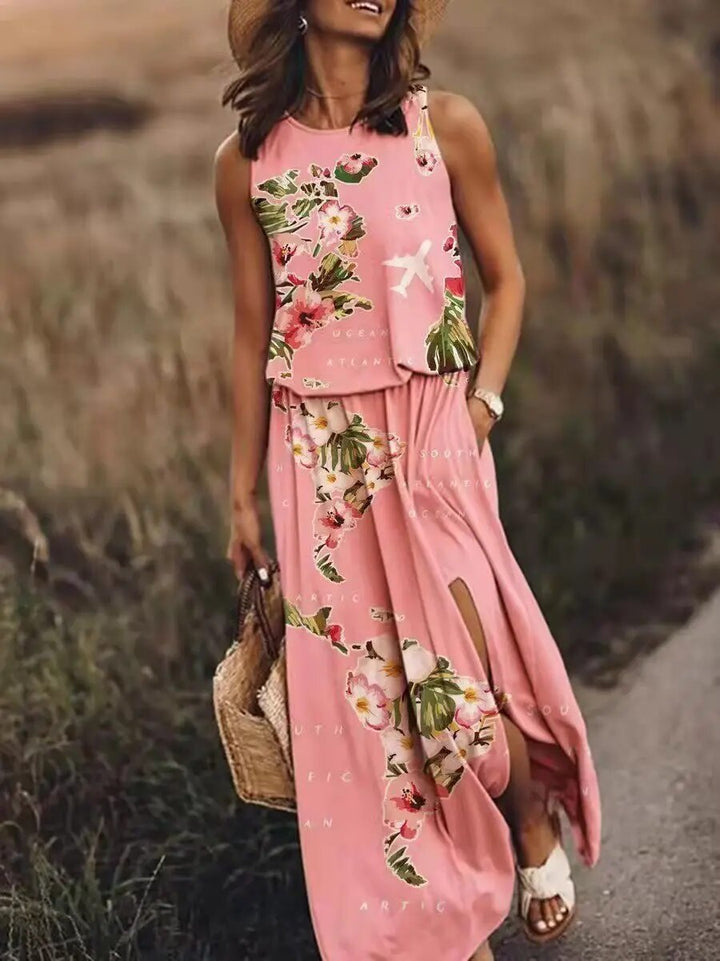 Sommer maxi-kjole med unikt snit – Amara