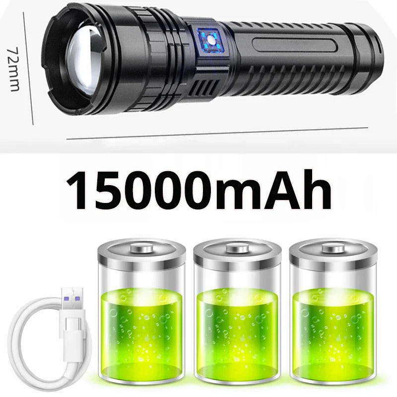 Genopladelig 10000 Lumen LED Lommelygte – Striker