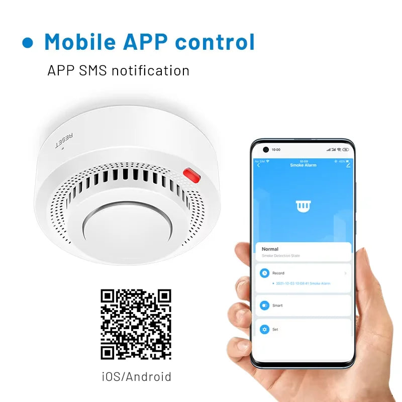 Smart WiFi røgdetektor brandalarm 85 dB – SafeSense