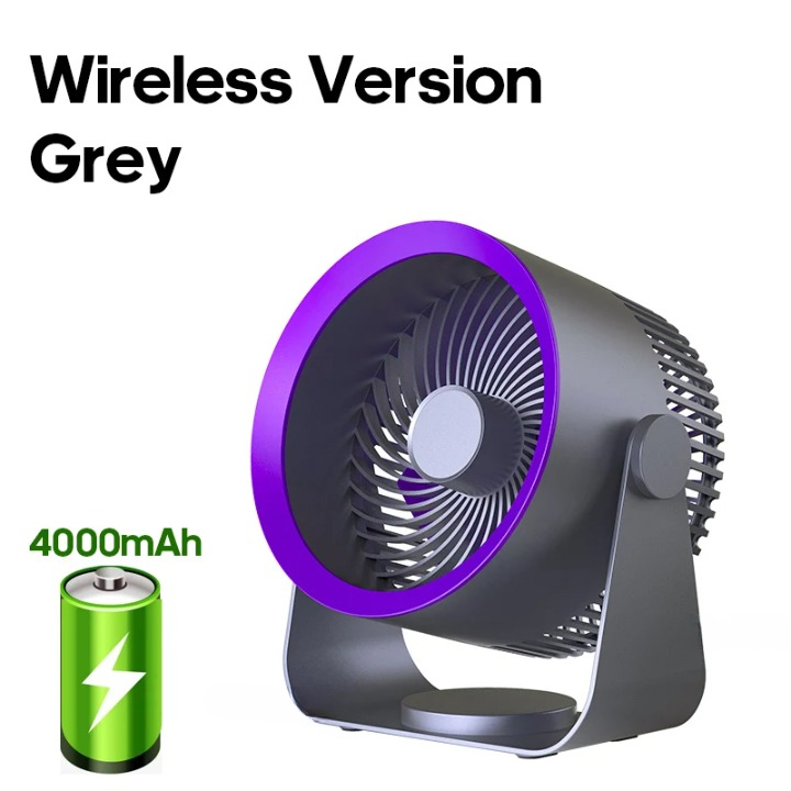 Multifunktionel elektrisk ventilatorcirkulator med 4000mAh batteri – AirFlex
